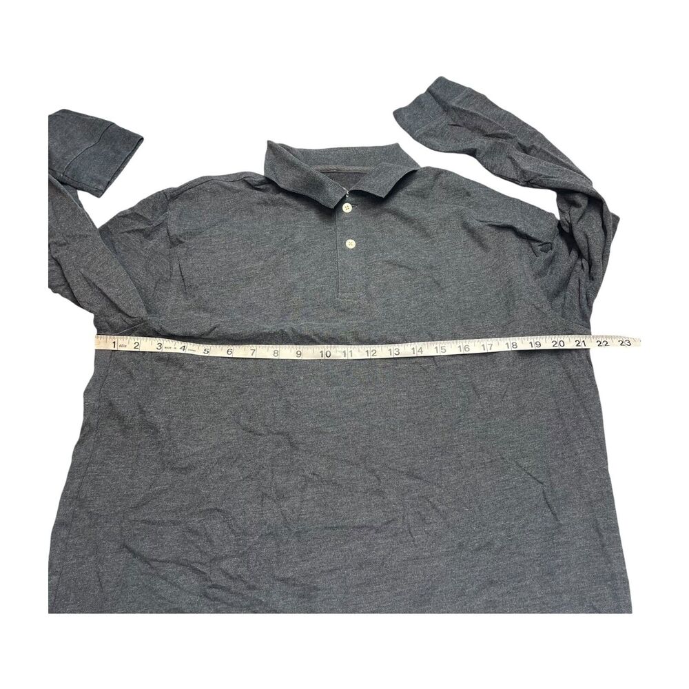 St John's Bay Legacy Polo Shirt Men's Large Gray Golf Performance Long Sleeve - Picture 4 of 6